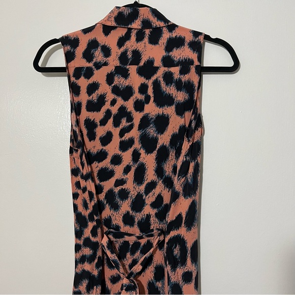 Equipment Animal Print Silk Button Down Shirt Dress Sleeveless Tegan Midi Sz XS - Picture 4 of 7